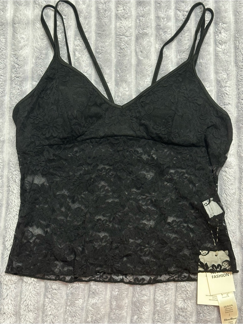 Black Lace V-Neck Cami Slip - Elegant Women's Chemise